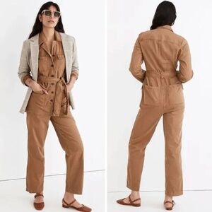 Madewell Long-Sleeve Tie-Waist Fatigue Jumpsuit